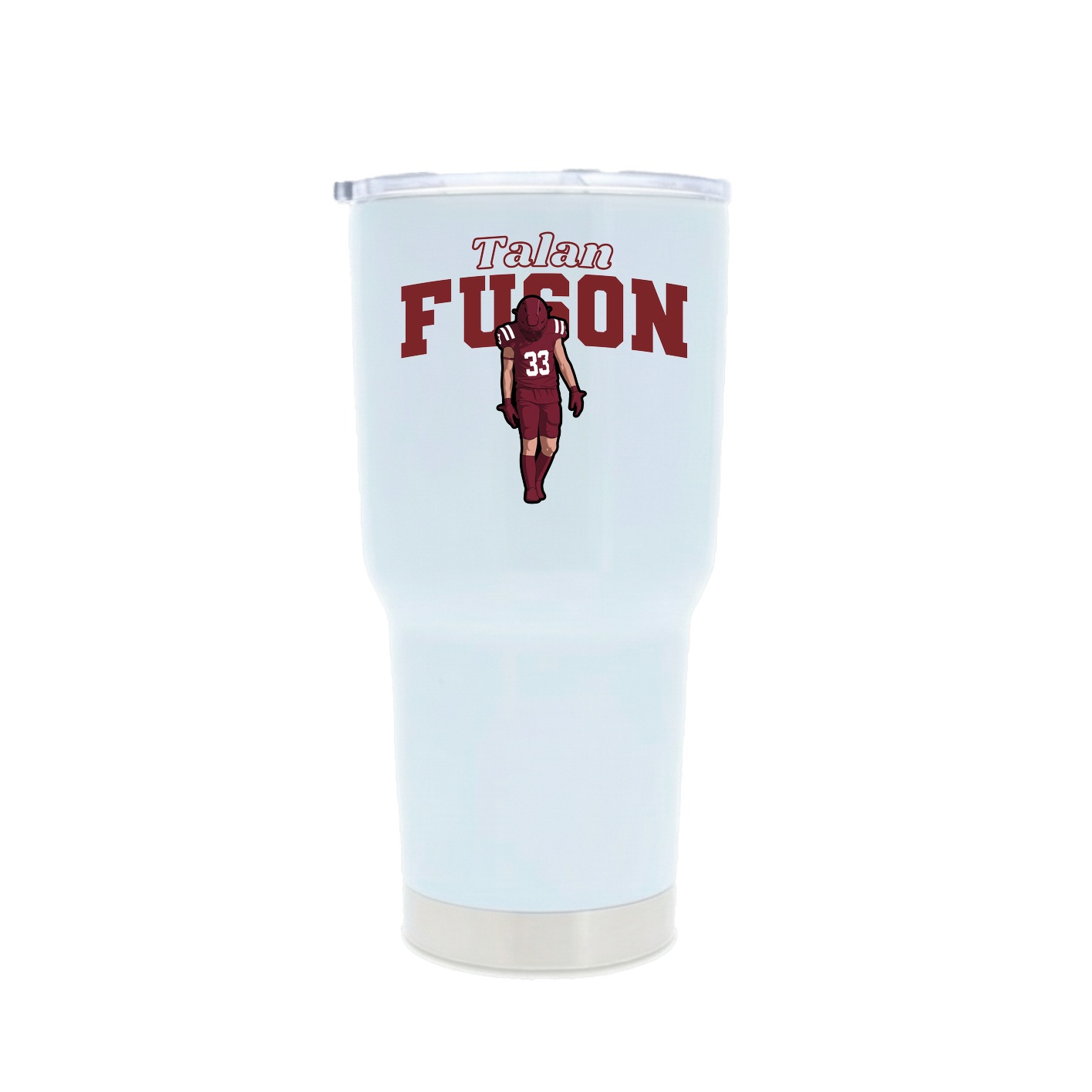 30oz Stainless Steel Tumbler — Name Arch in White