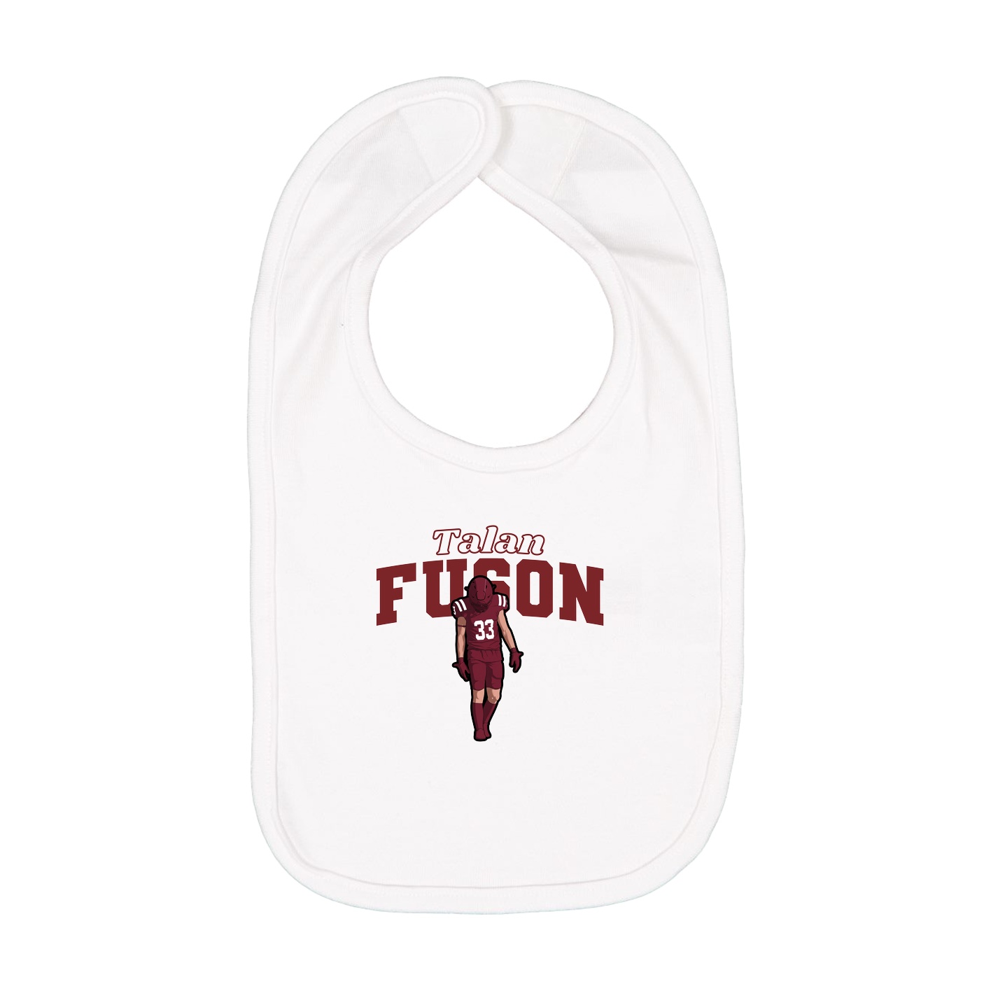 Infant Bib — Name Arch in White