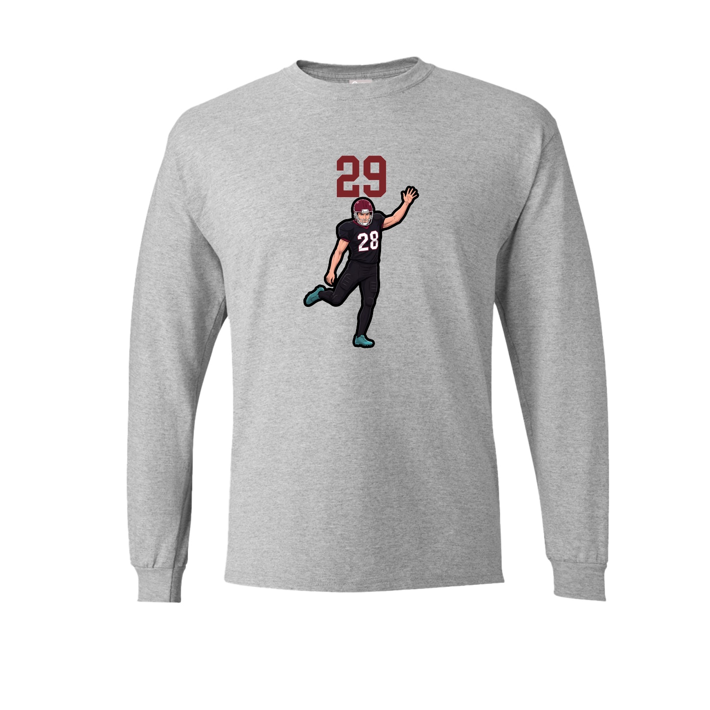 Long Sleeve Tee — Number Top in Grey