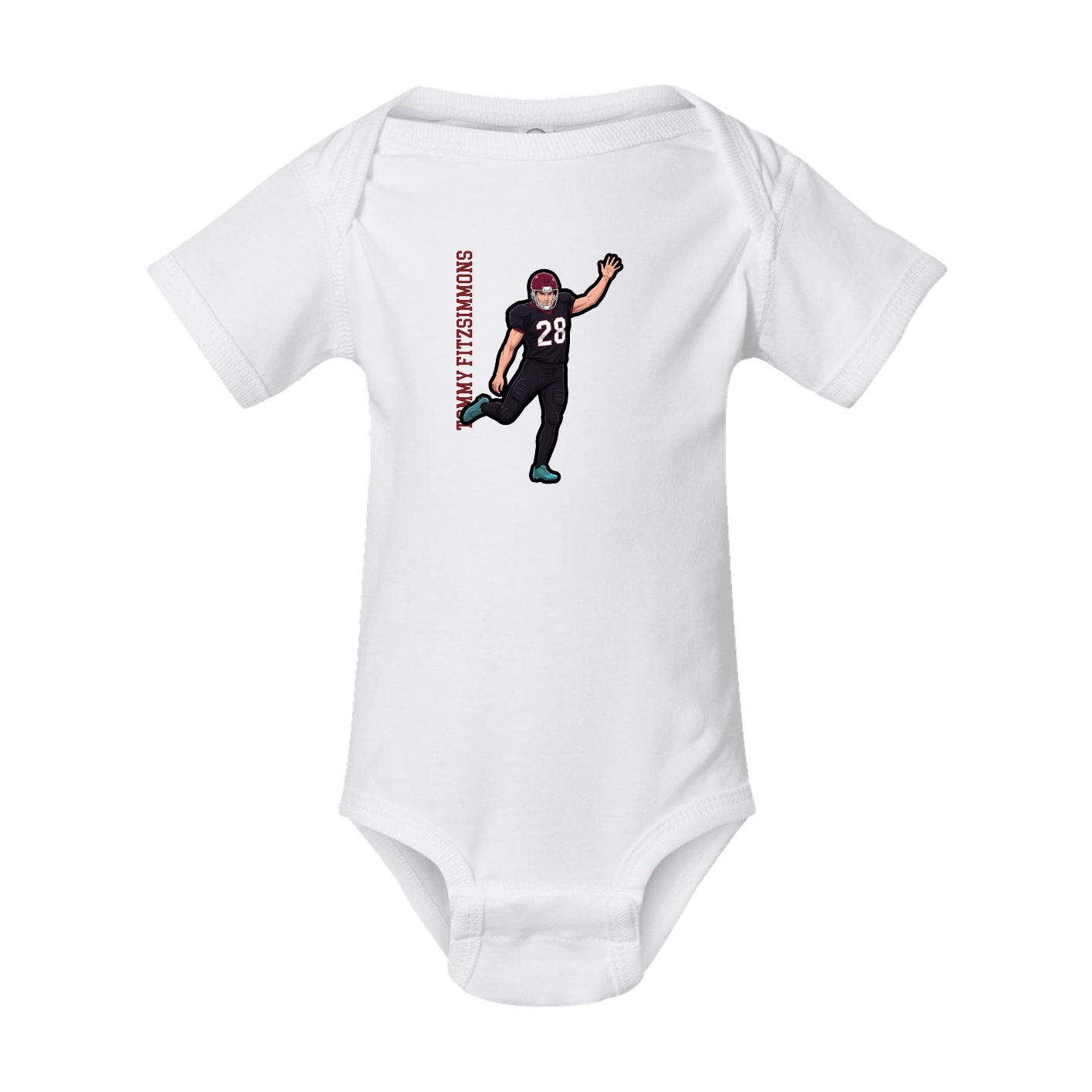 Baby Onesie — Name Vertical in White