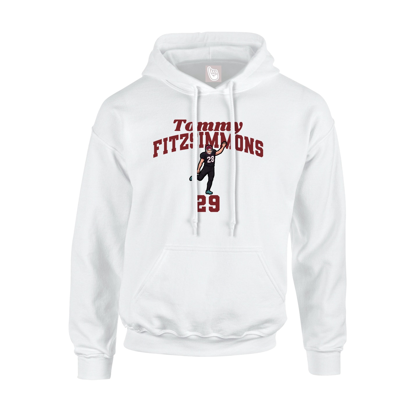 Youth Hoodie — Signature Arch in White