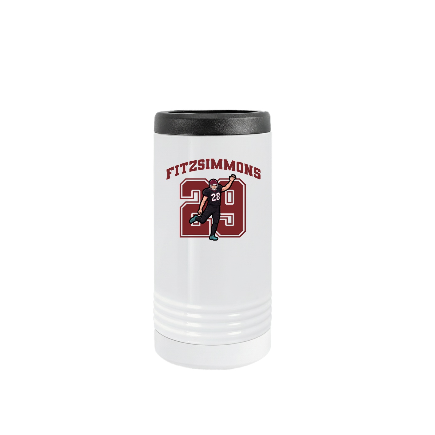 Slim Beverage Holder — Number in White