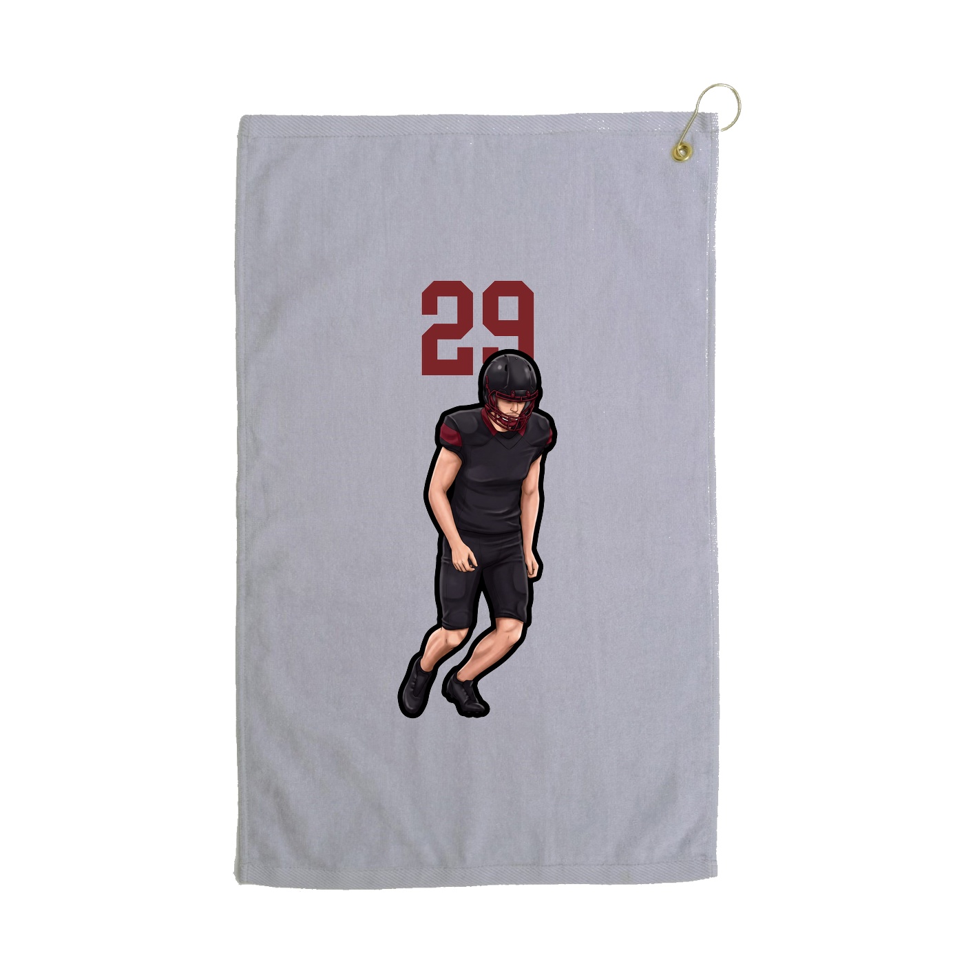 Golf Towel — Number Top in Grey