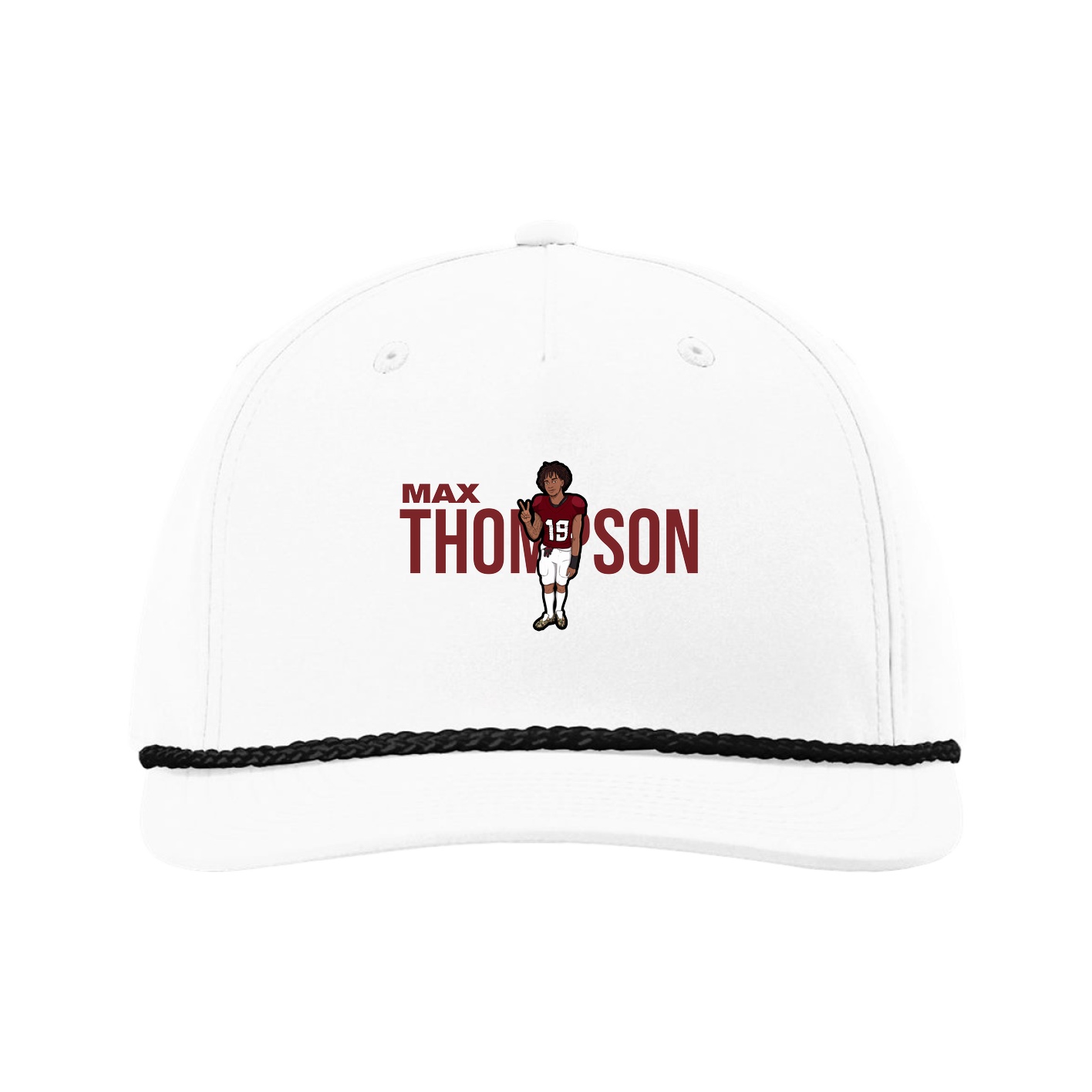 Five-Panel Classic Rope Cap — Player Name in White