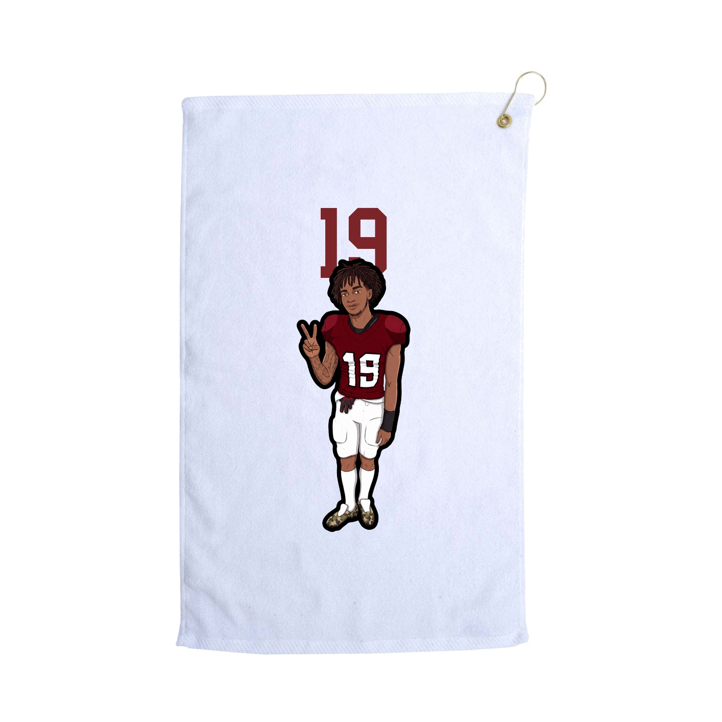 Golf Towel — Number Top in White