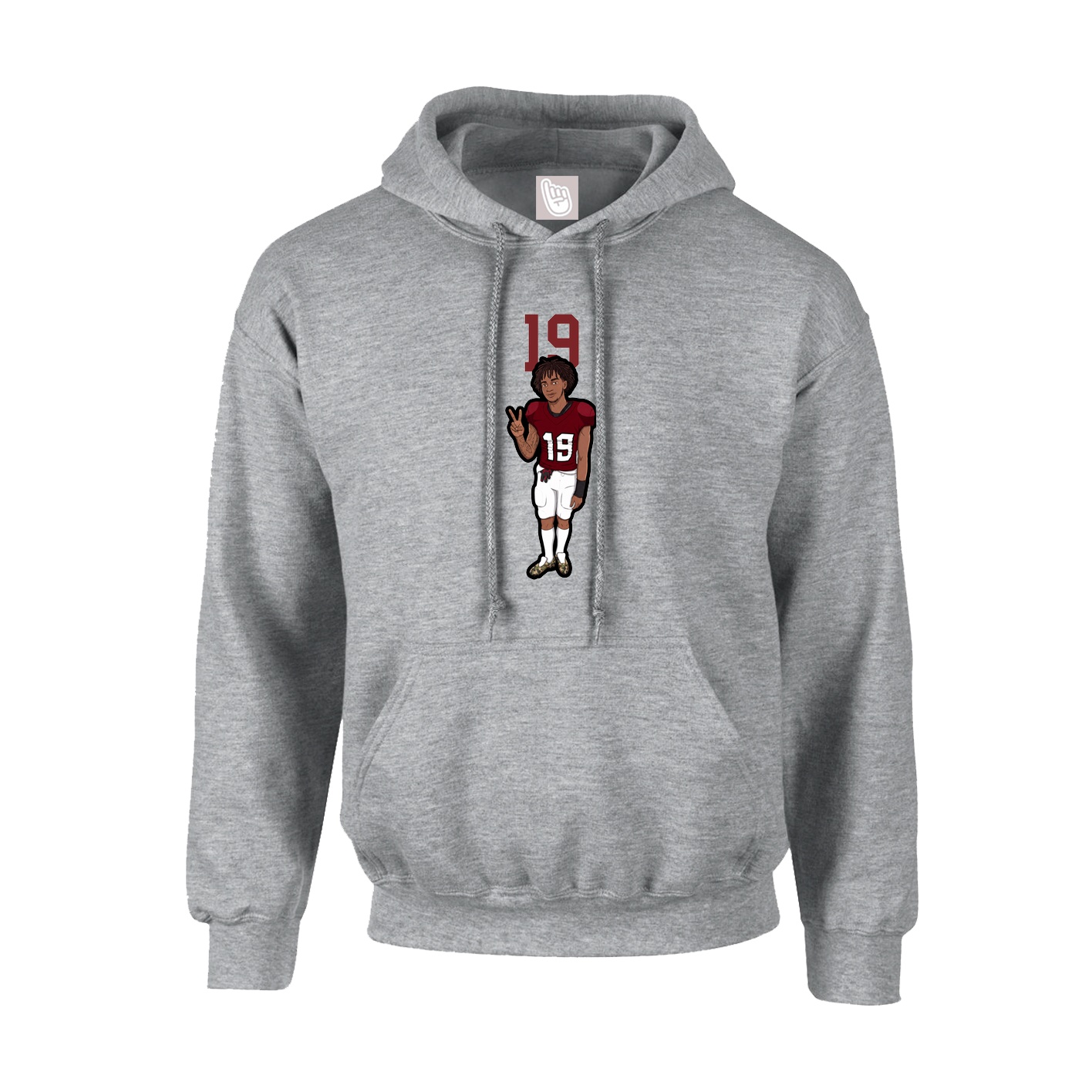 Youth Hoodie — Number Top in Grey
