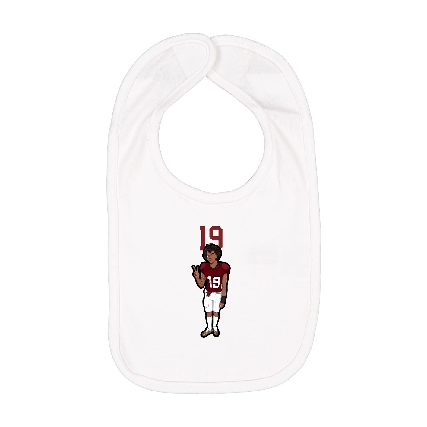 Infant Bib — Number Top in White