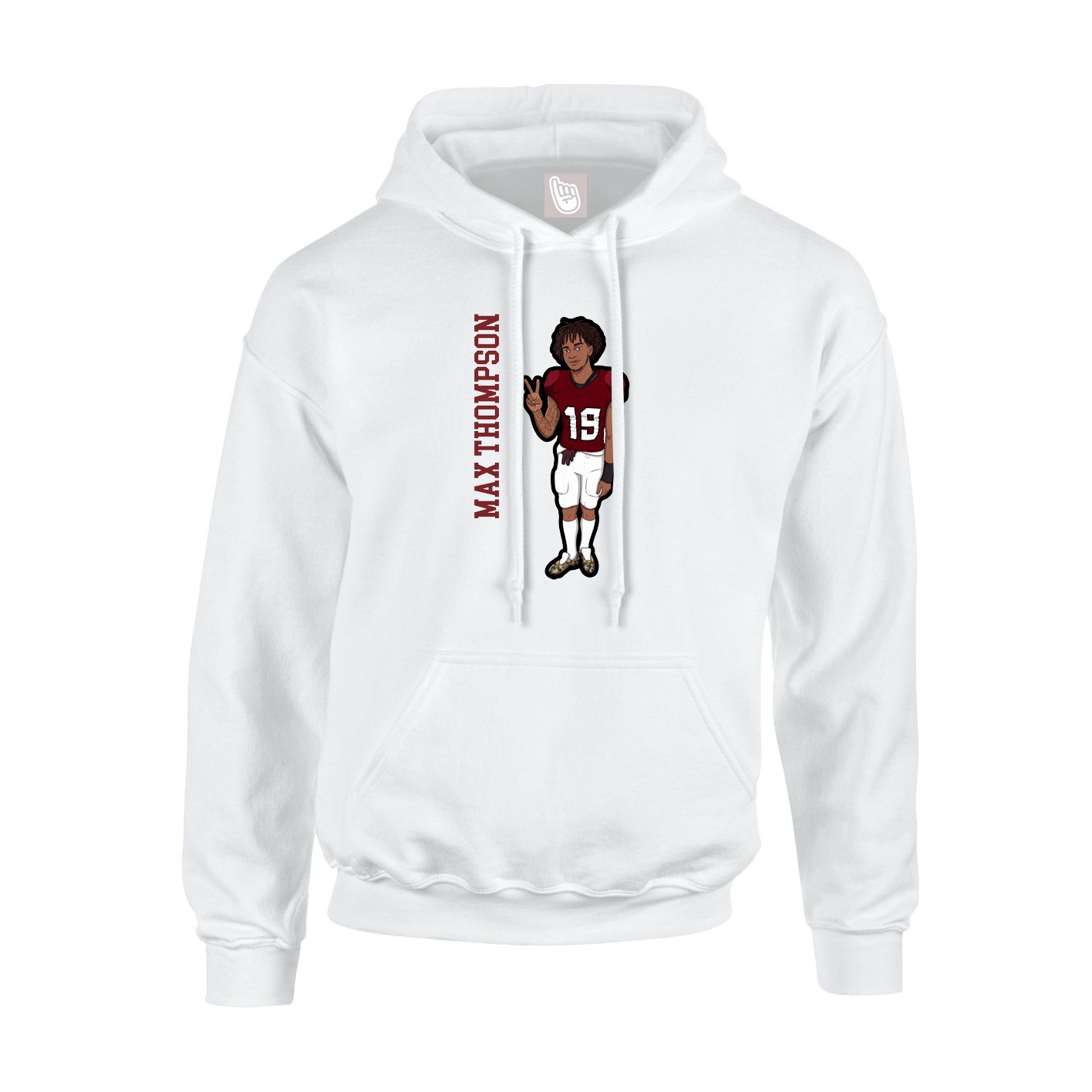 Hoodie — Name Vertical in White
