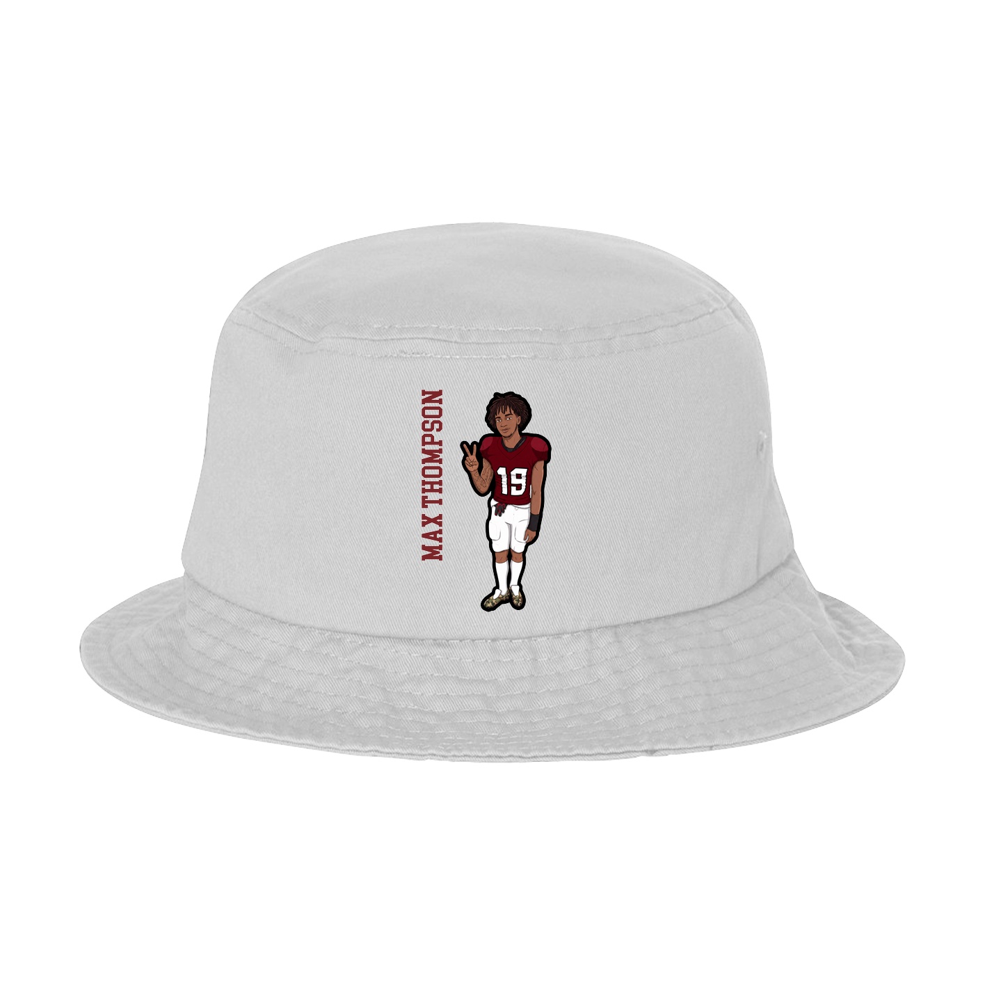 Bucket Cap — Name Vertical in White