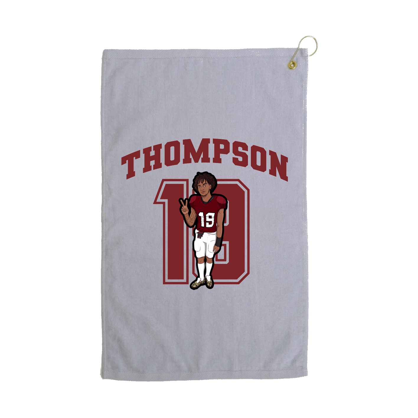 Golf Towel — Number in Grey
