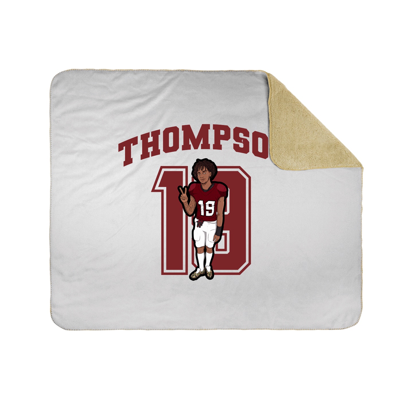 Throw Blanket — Number in White