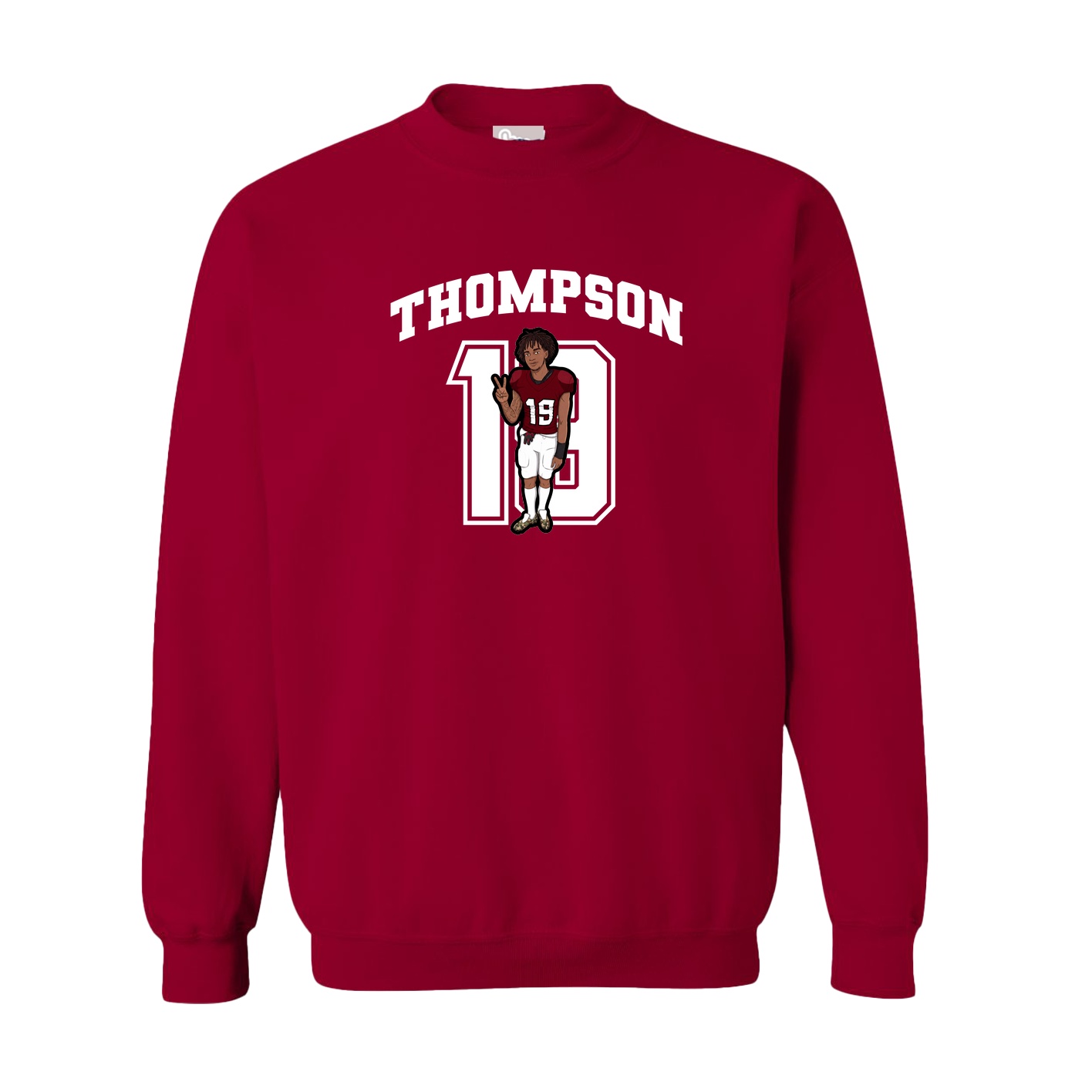 Fleece Crew — Number in Cardinal