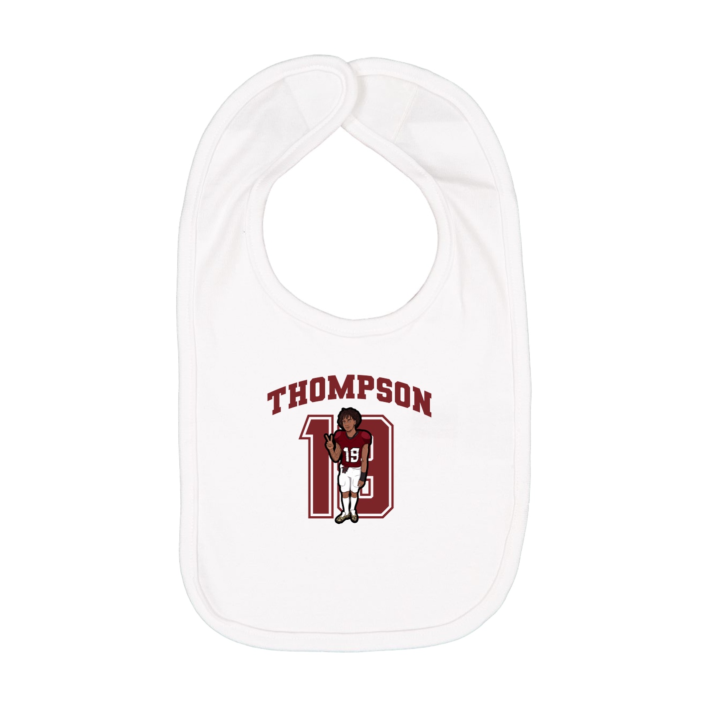 Infant Bib — Number in White