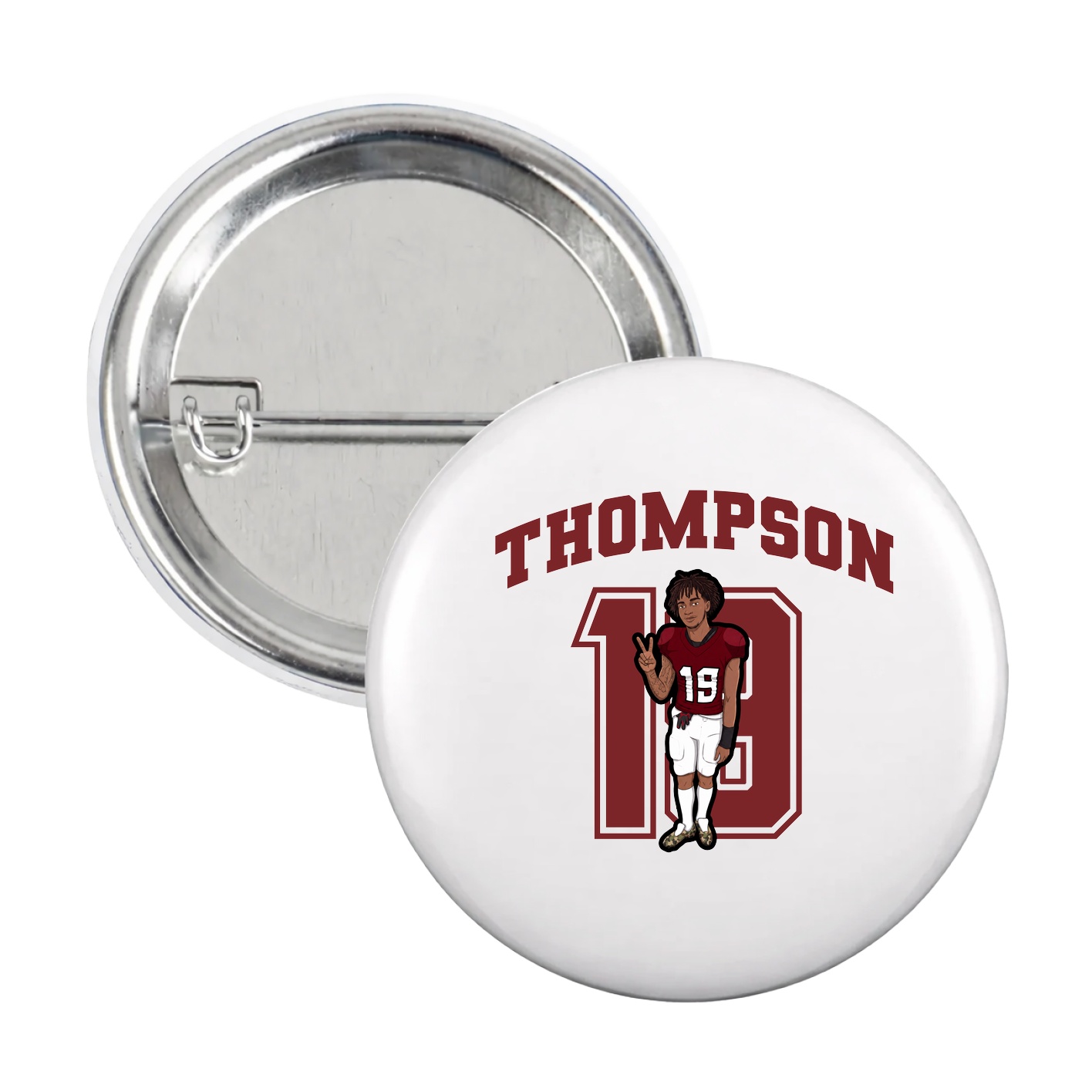 Game Day Button — Number in White