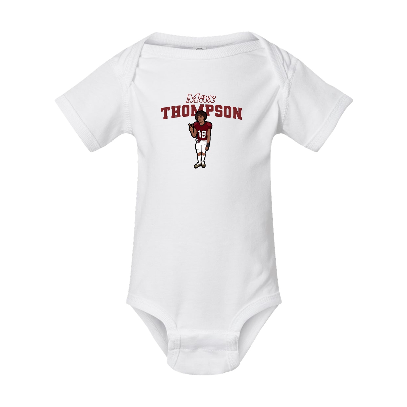 Baby Onesie — Name Arch in White