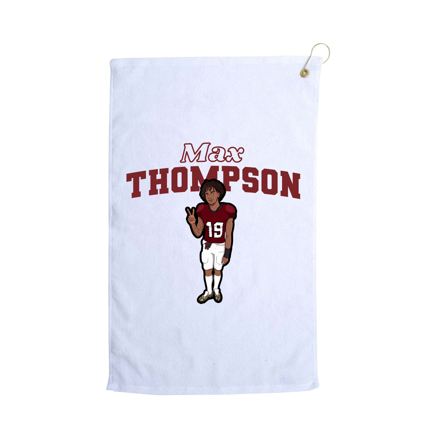 Golf Towel — Name Arch in White