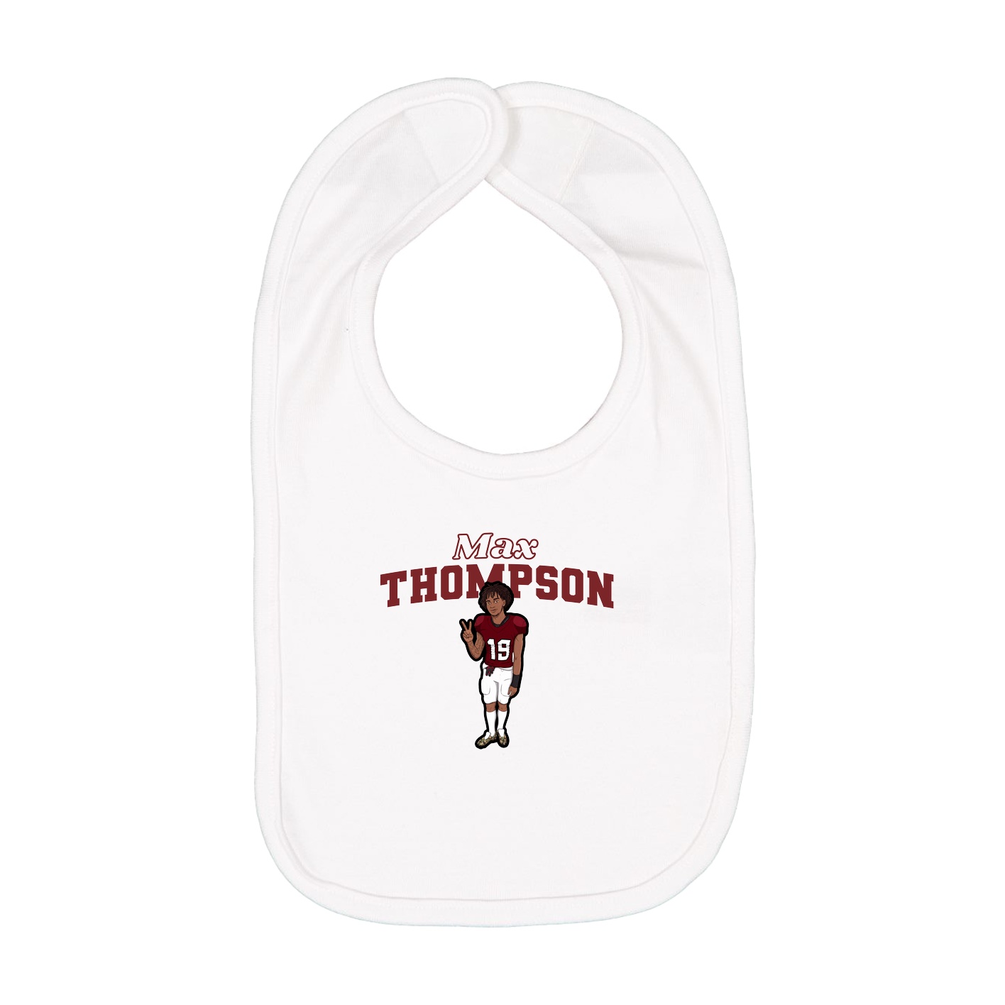 Infant Bib — Name Arch in White