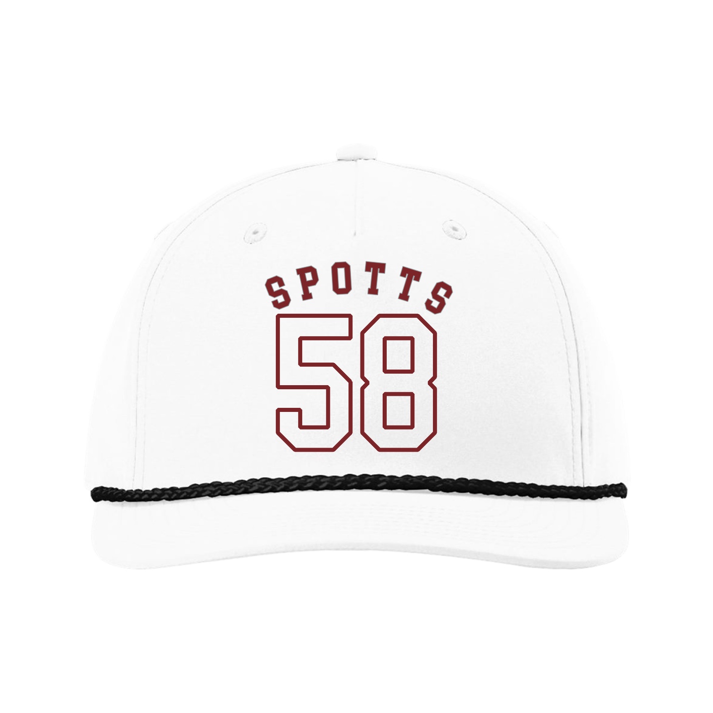 Five-Panel Classic Rope Cap — Shirsey Arch in White