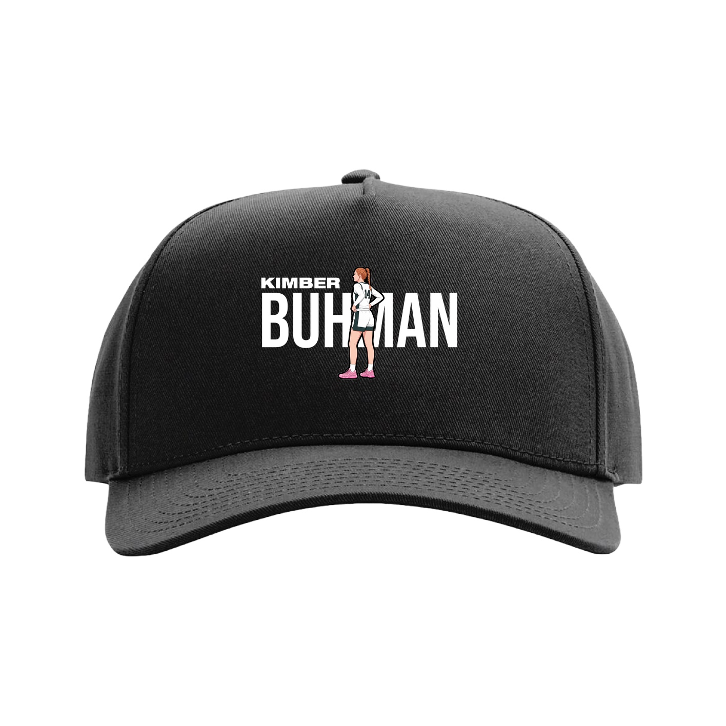 Full Fabric Five-Panel Champ Cap — Player Name in Black