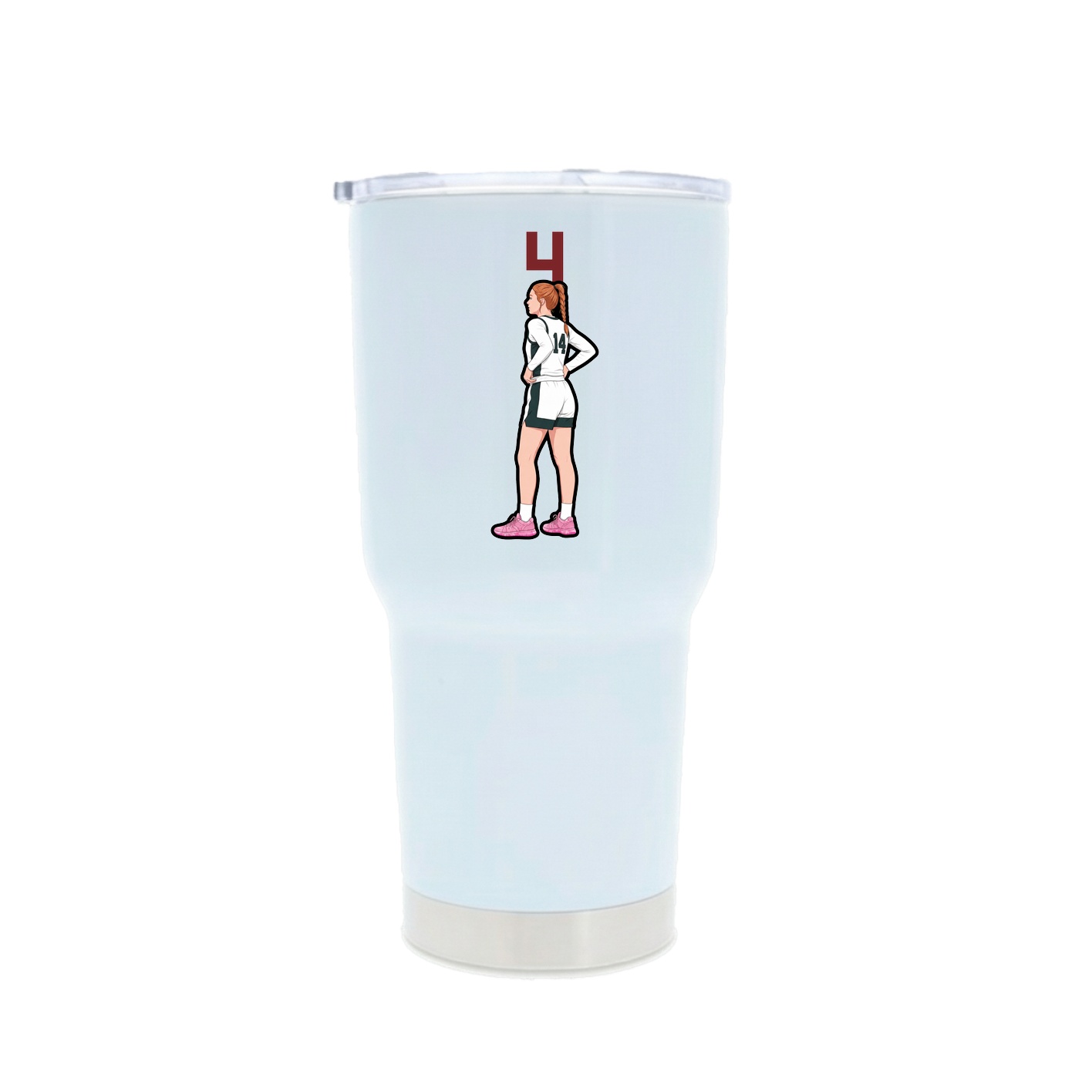 30oz Stainless Steel Tumbler — Number Top in White