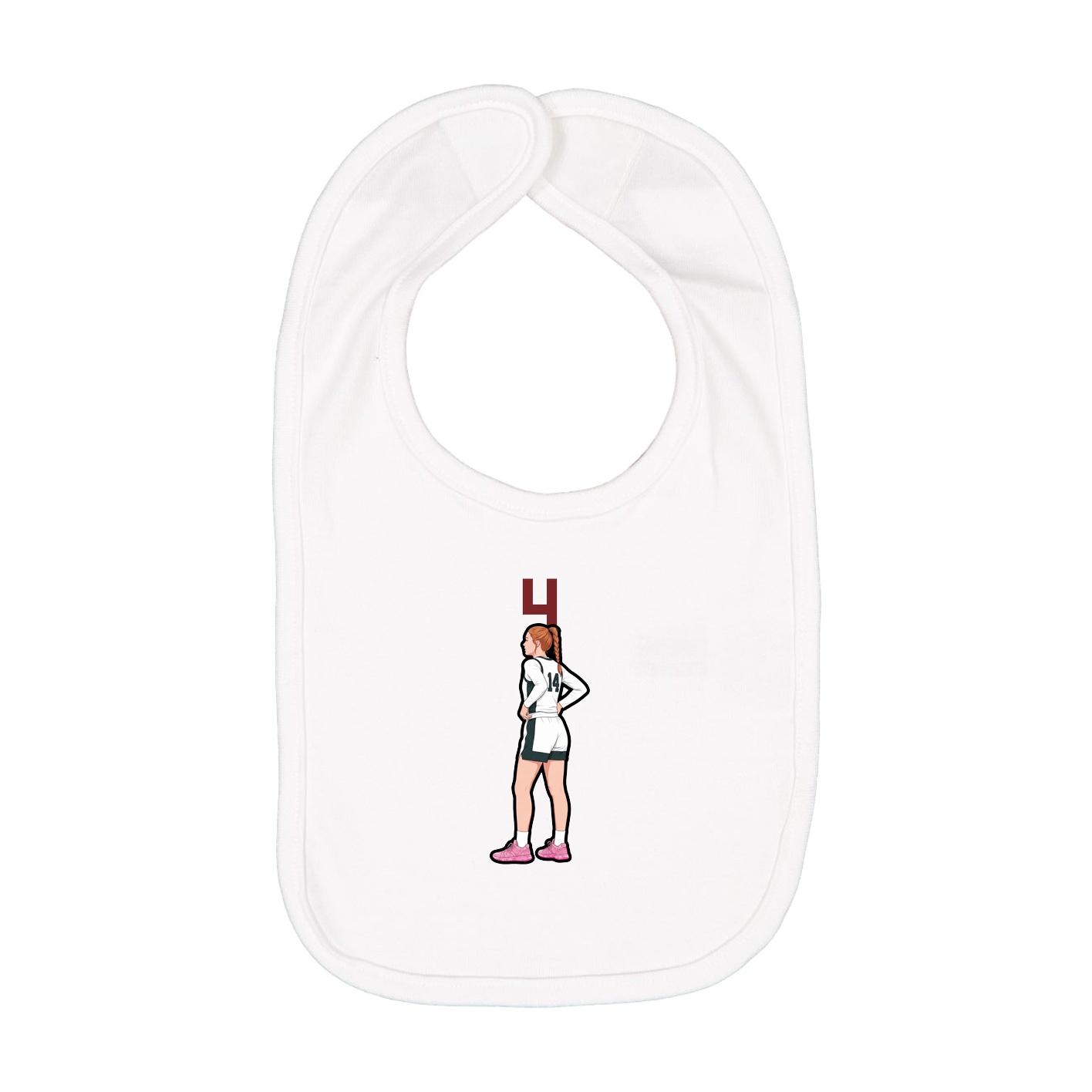 Infant Bib — Number Top in White