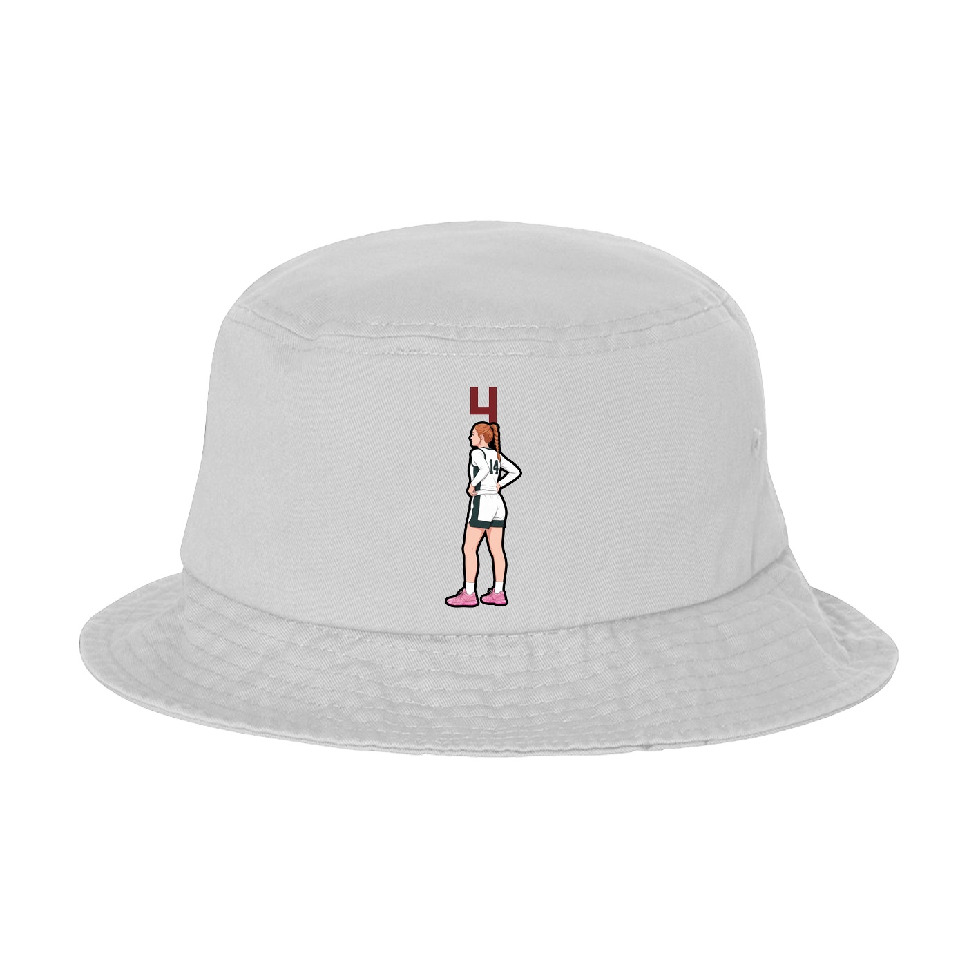 Bucket Cap — Number Top in White