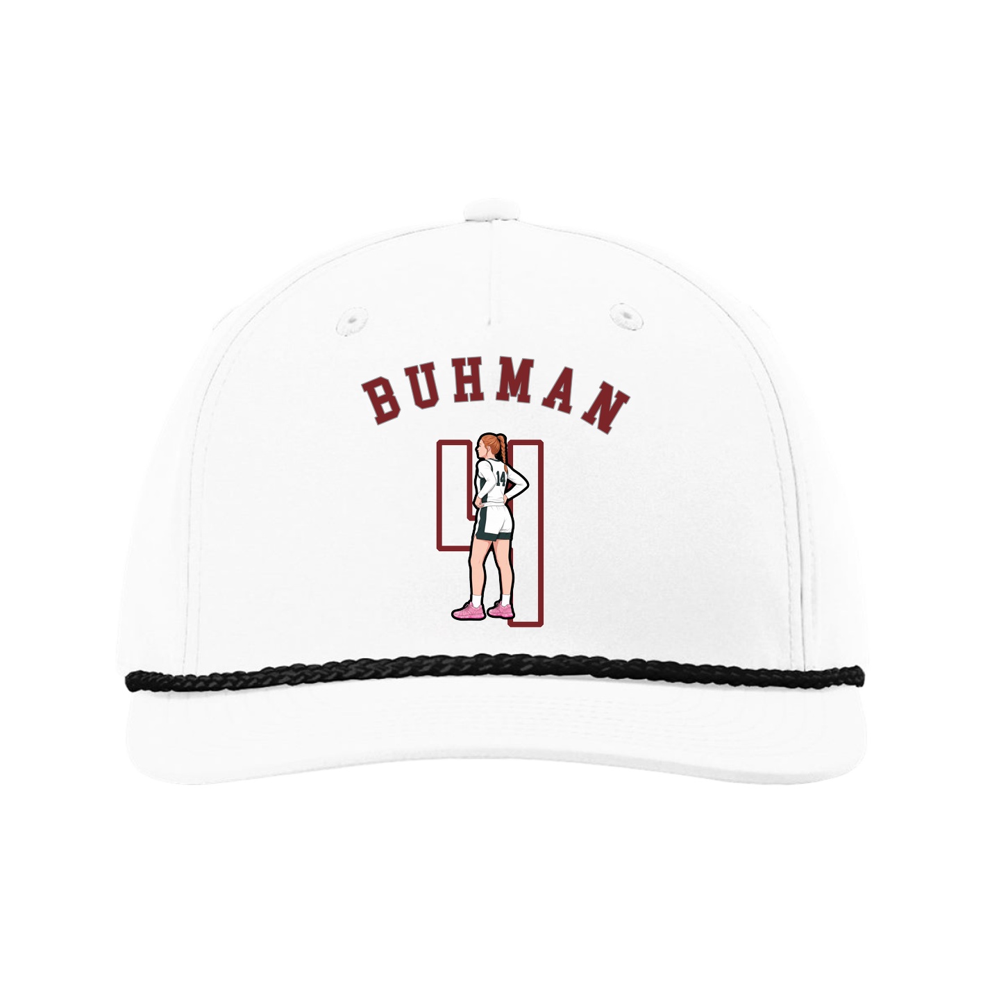 Five-Panel Classic Rope Cap — Shirsey Arch in White