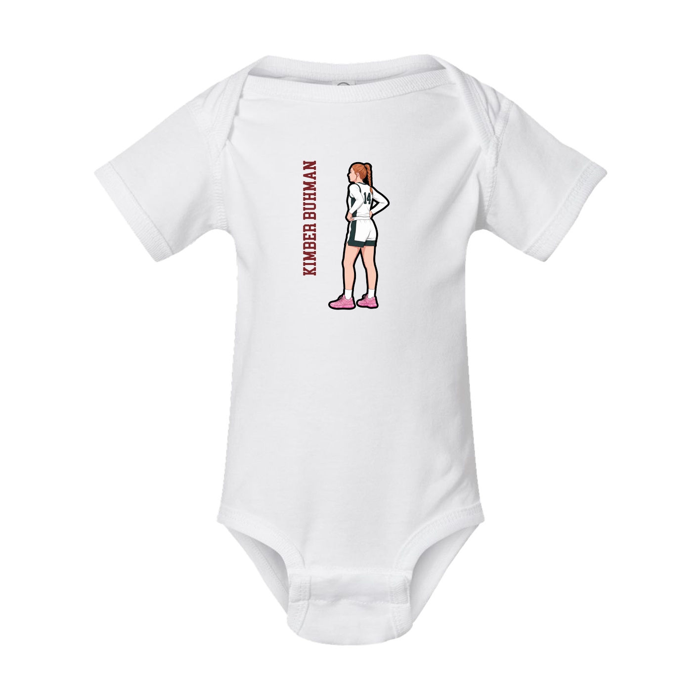 Baby Onesie — Name Vertical in White