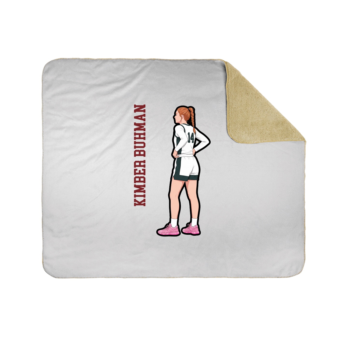 Throw Blanket — Name Vertical in White