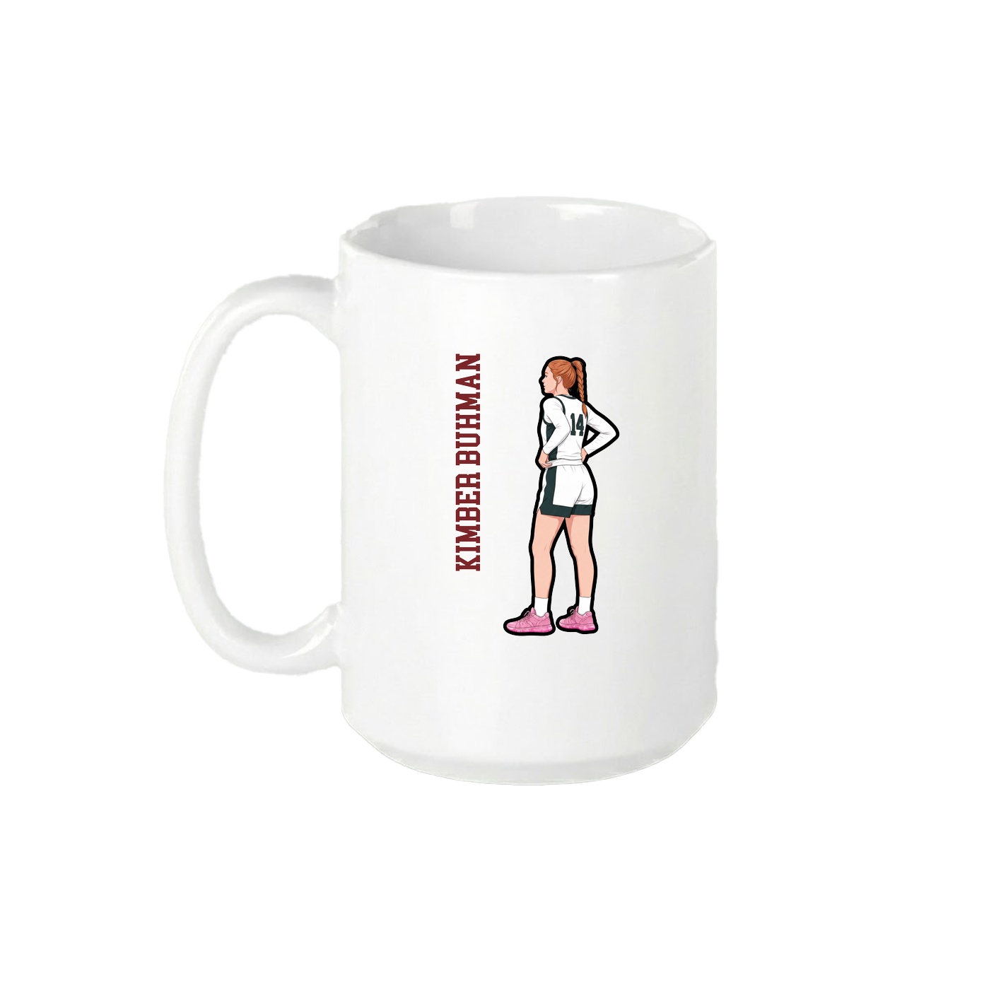 15oz Coffee Mug — Name Vertical in White