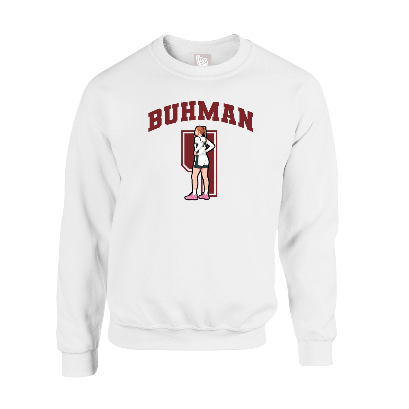 Fleece Crew — Number in White