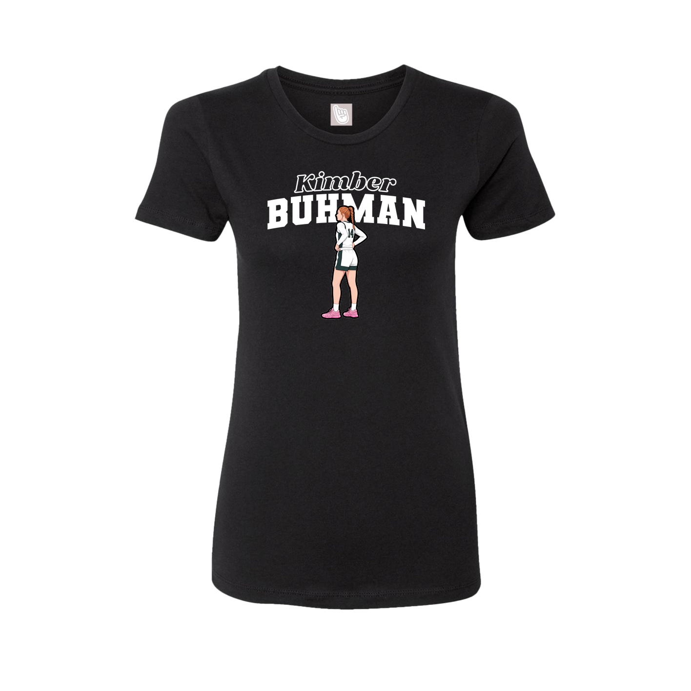 Fitted Women's Tee — Name Arch in Black