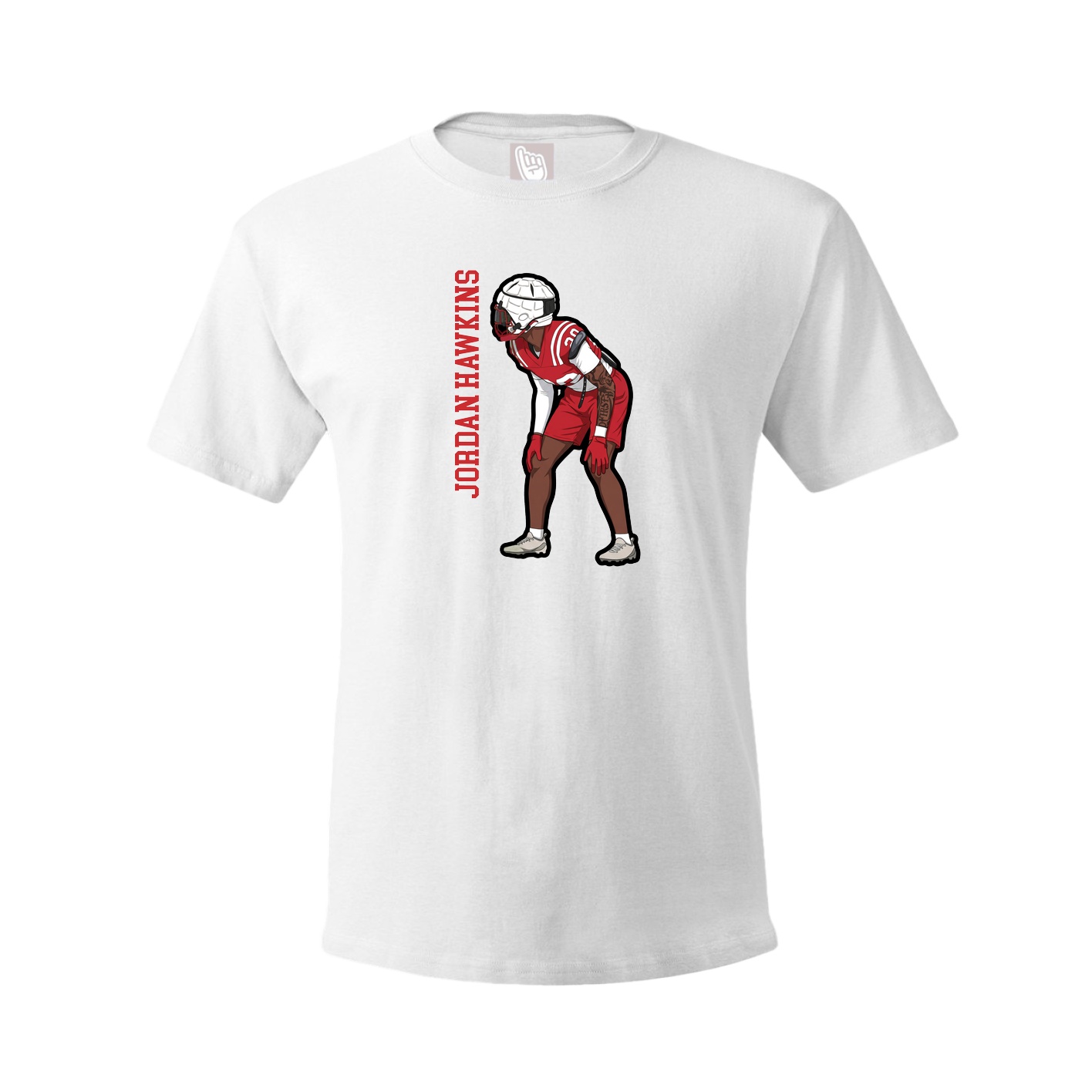 Youth Tee — Name Vertical in White