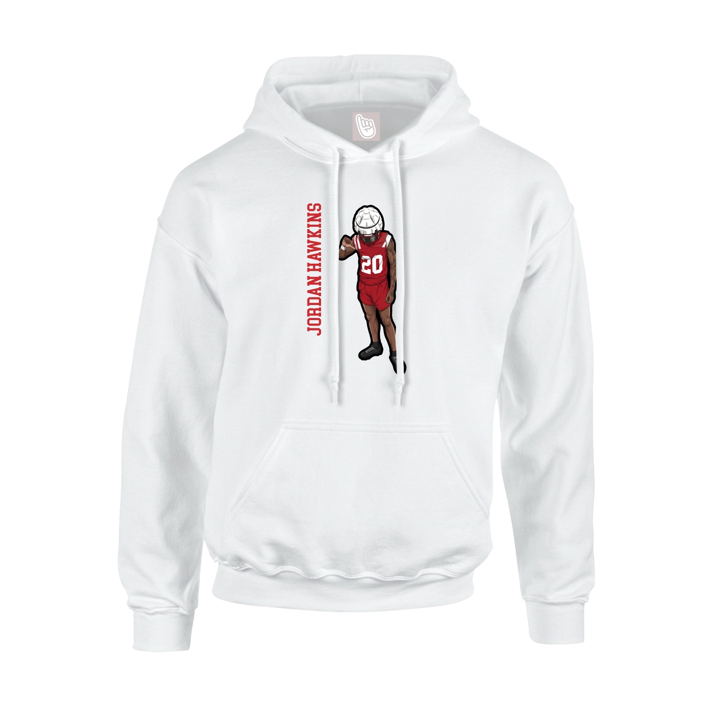 Youth Hoodie — Name Vertical in White