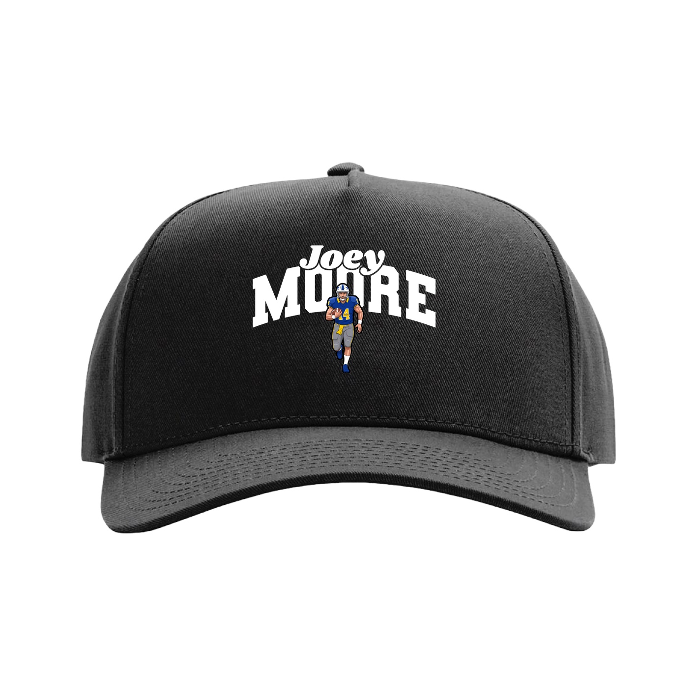Full Fabric Five-Panel Champ Cap — Signature Arch in Black