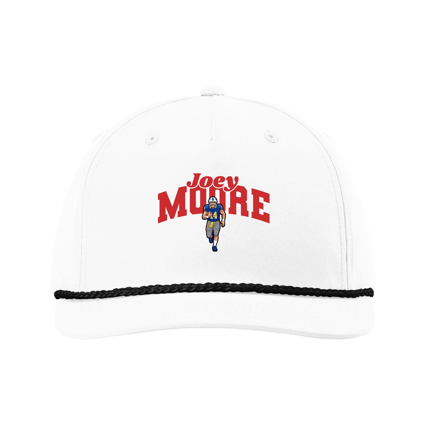 Five-Panel Classic Rope Cap — Signature Arch in White