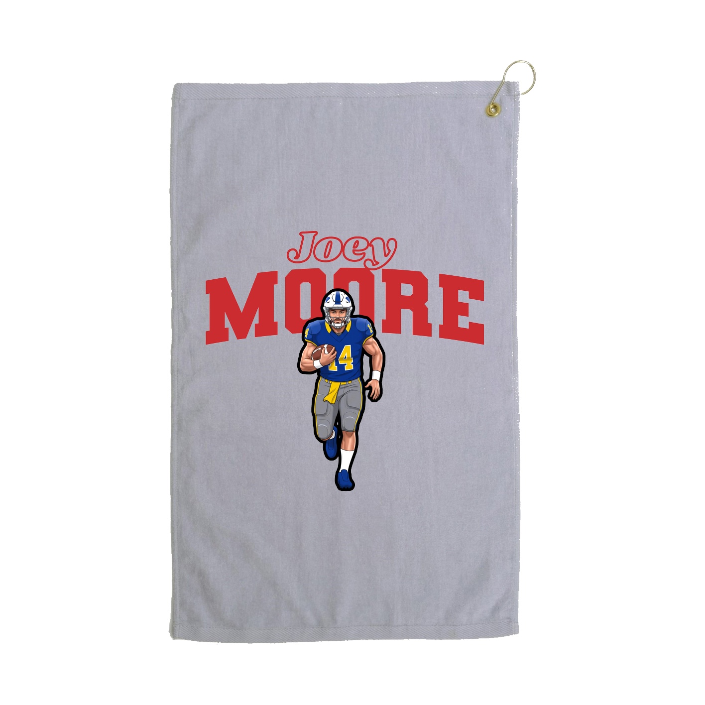 Golf Towel — Name Arch in Grey