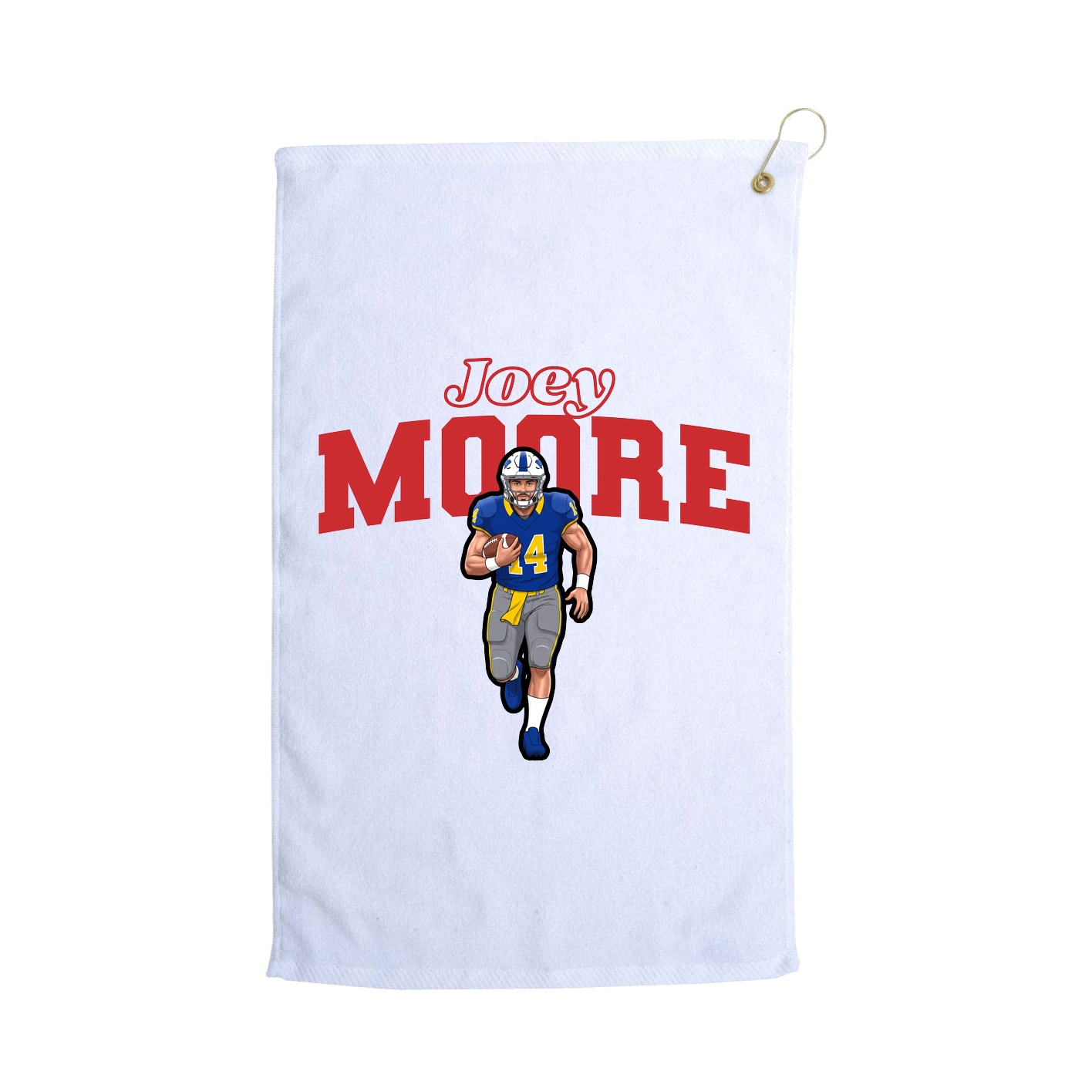 Golf Towel — Name Arch in White