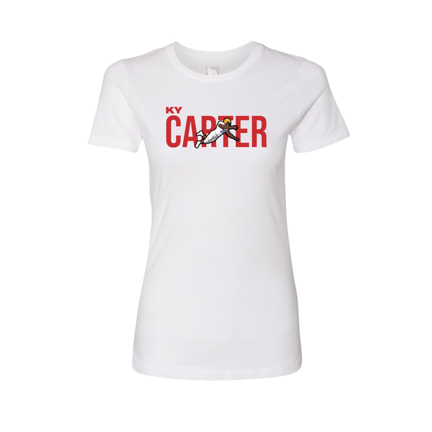 Fitted Women's Tee — Player Name in White