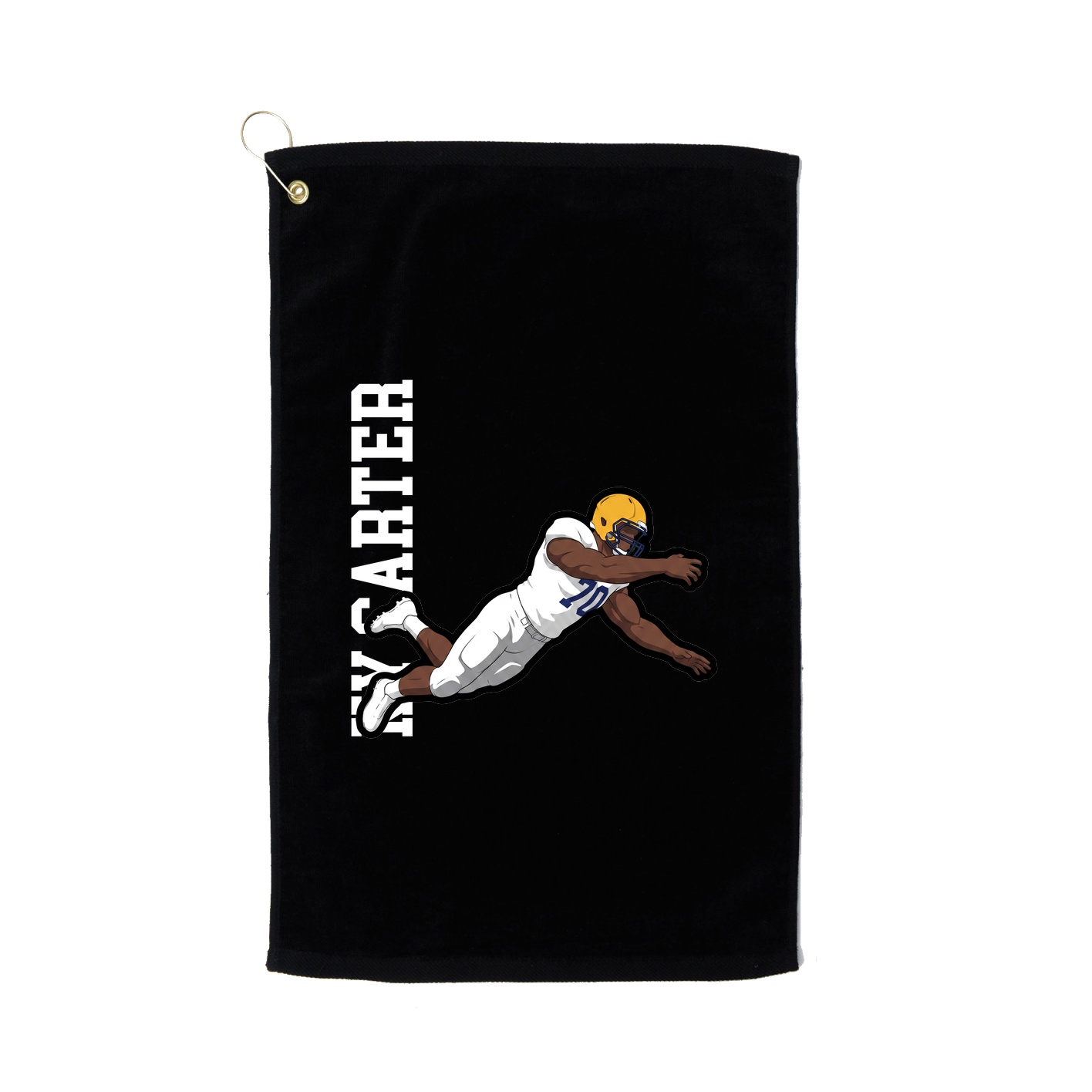 Golf Towel — Name Vertical in Black