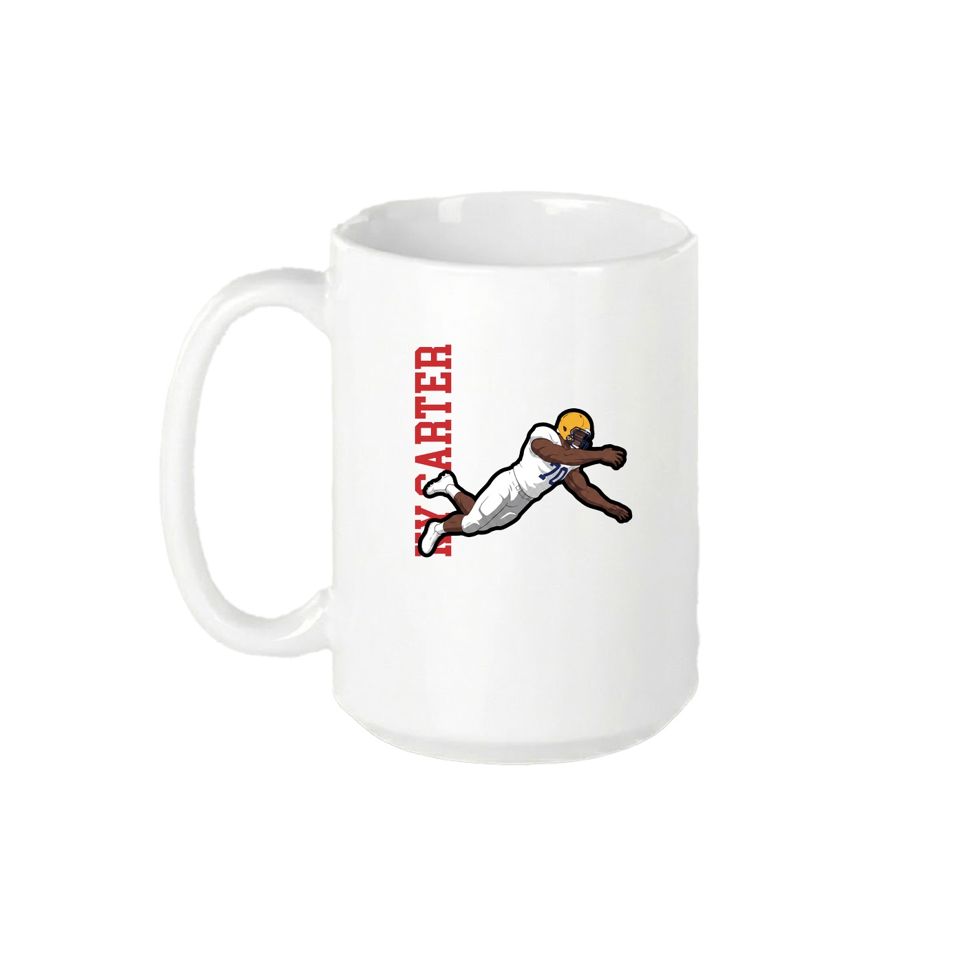 15oz Coffee Mug — Name Vertical in White