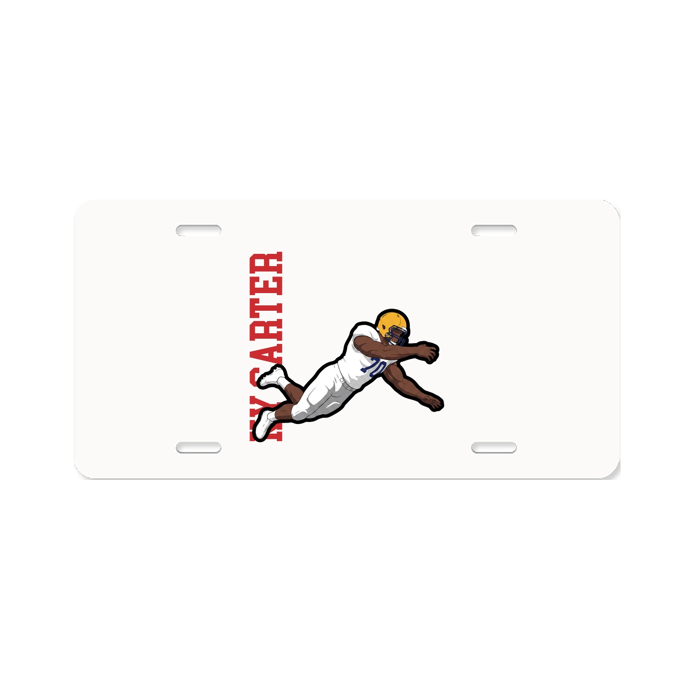 License Plate — Name Vertical in Classic