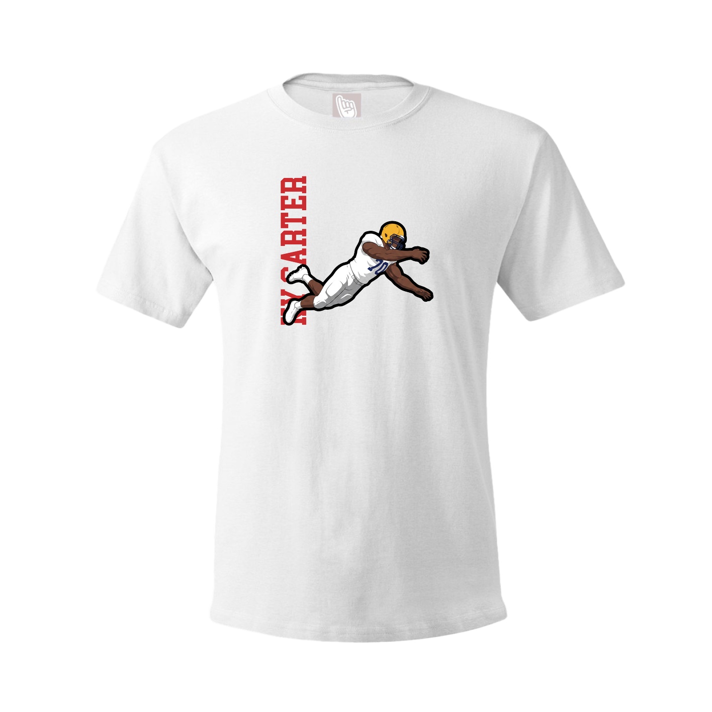 Tee — Name Vertical in White