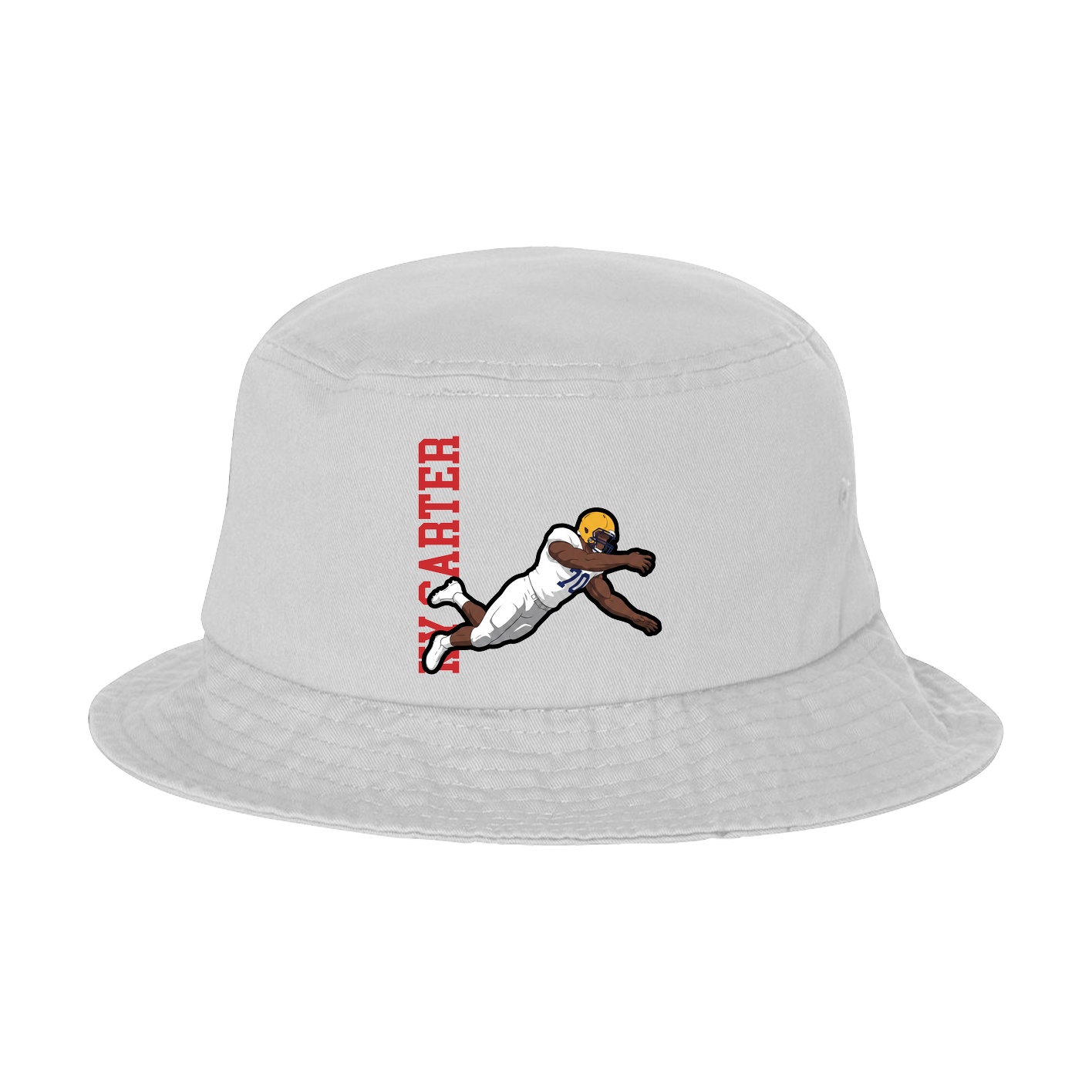 Bucket Cap — Name Vertical in White