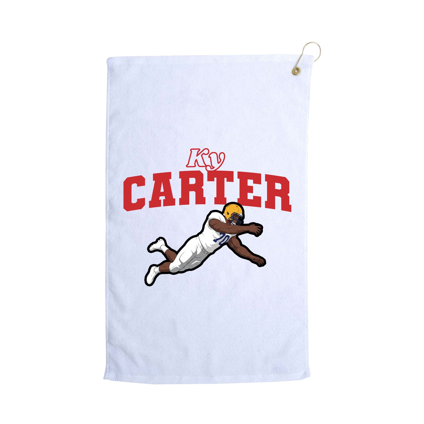 Golf Towel — Name Arch in White