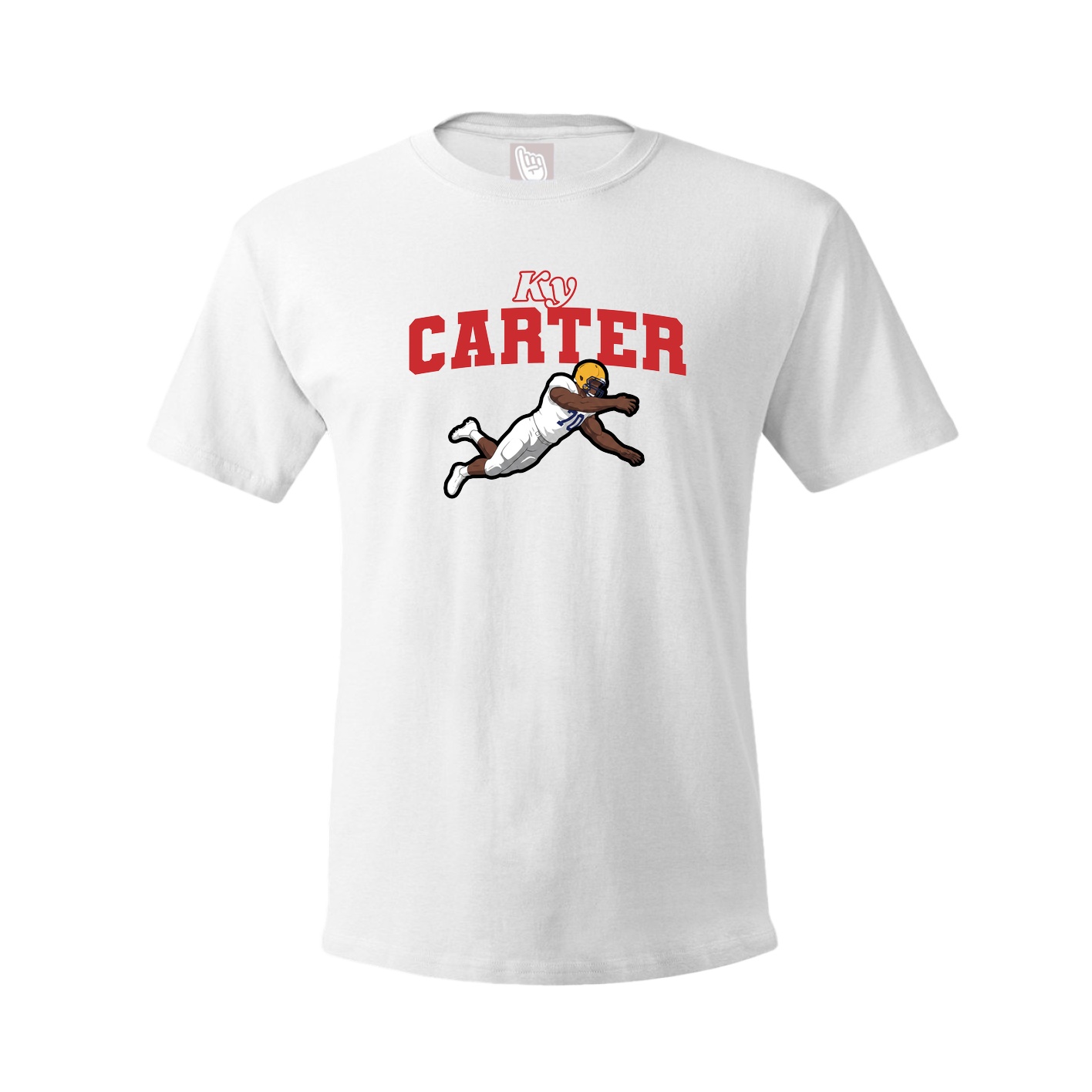 Youth Tee — Name Arch in White