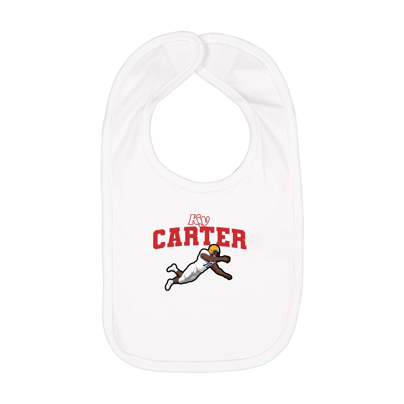 Infant Bib — Name Arch in White