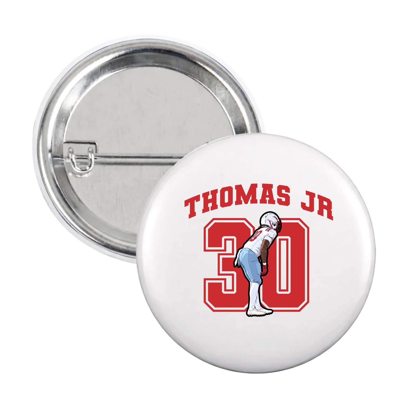 Game Day Button — Number in White