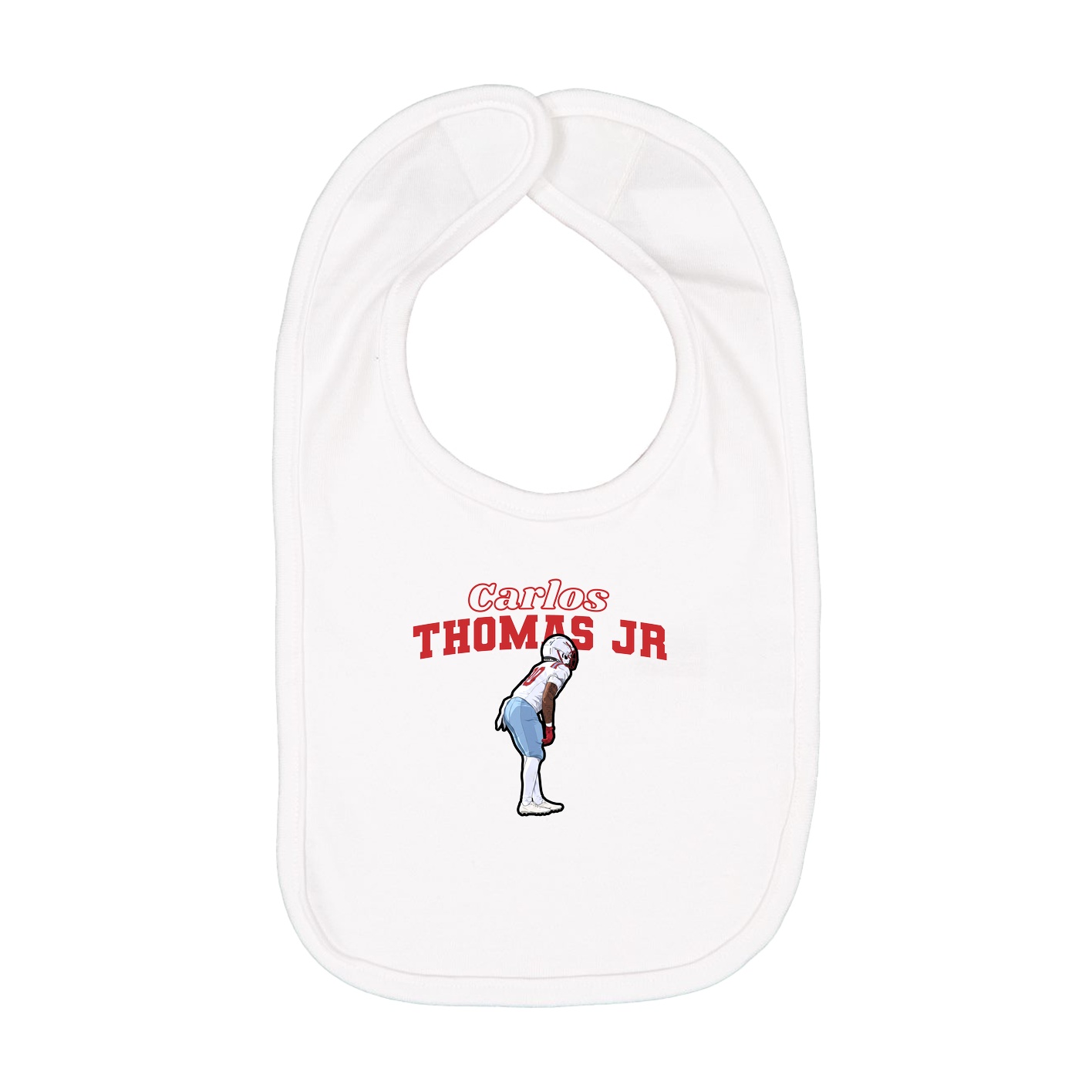 Infant Bib — Name Arch in White