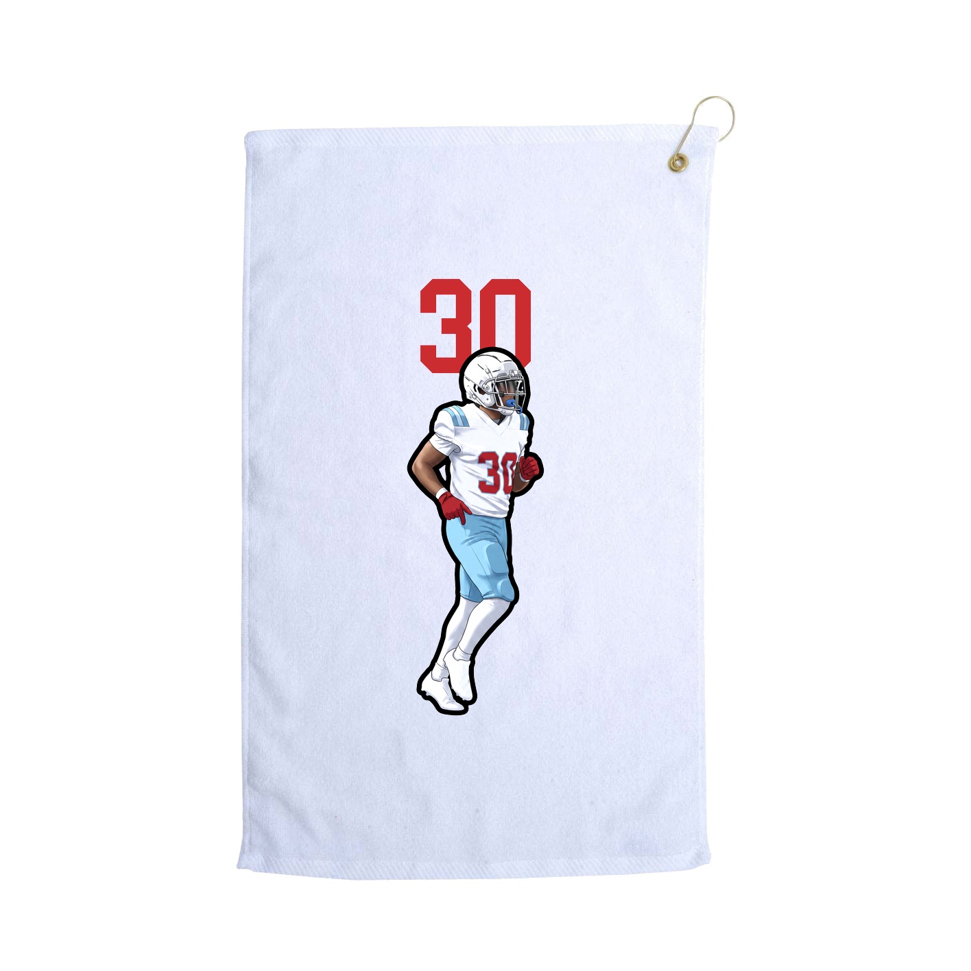 Golf Towel — Number Top in White